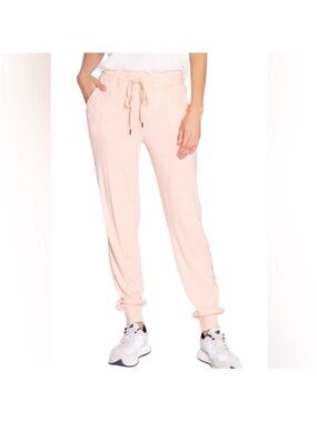 PJ Salvage Small Joggers Lounge Pants Pastel Dreams Banded in Peach Ribbed NWT